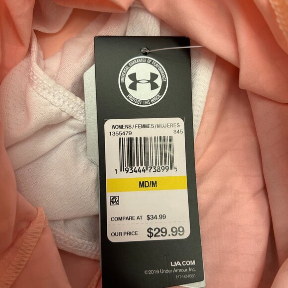 NWT Under Armour Women's Mileage Heatgear Printed Running Shorts Peach Size MD/M - Picture 13 of 14